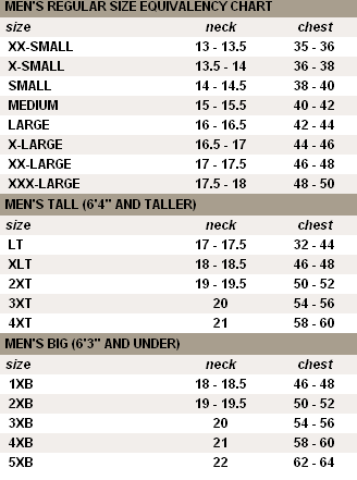 Cutter And Buck Size Chart